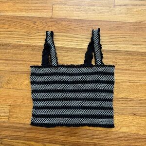 Aeropostale Black and White Knit Crop Top